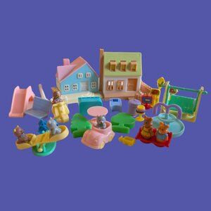 Vintage 1990s Teddy's Wonderland Miniature Playset Toys